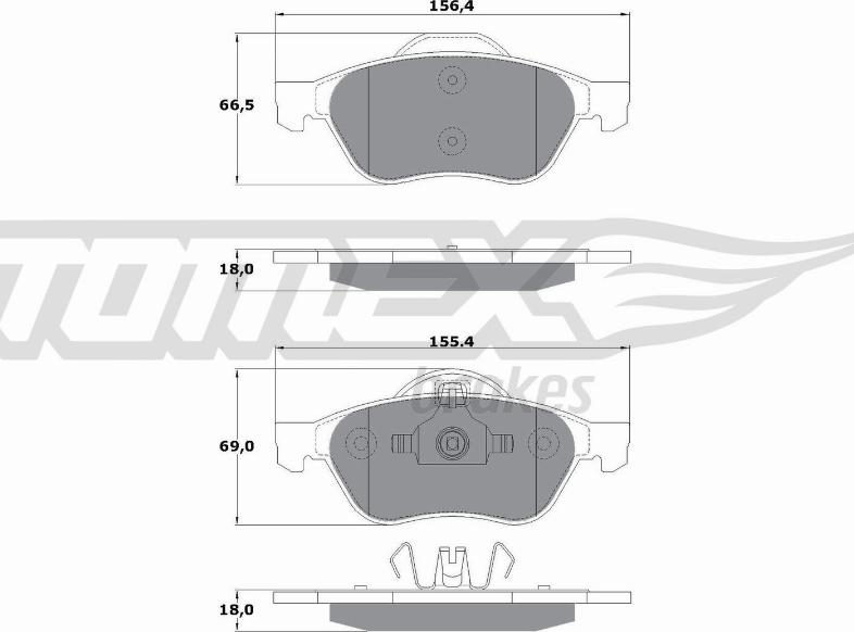 TOMEX brakes TX 14-71 - Тормозные колодки, дисковые, комплект autosila-amz.com