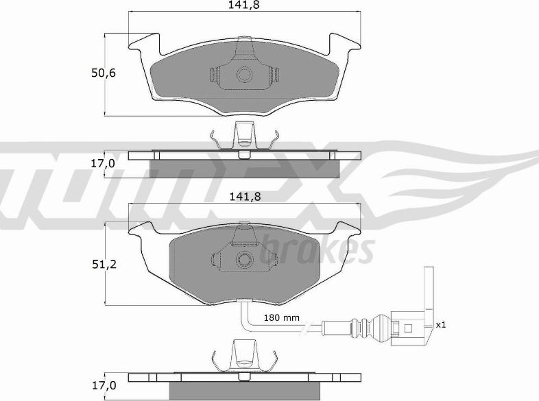 TOMEX brakes TX 14-78 - Тормозные колодки, дисковые, комплект autosila-amz.com