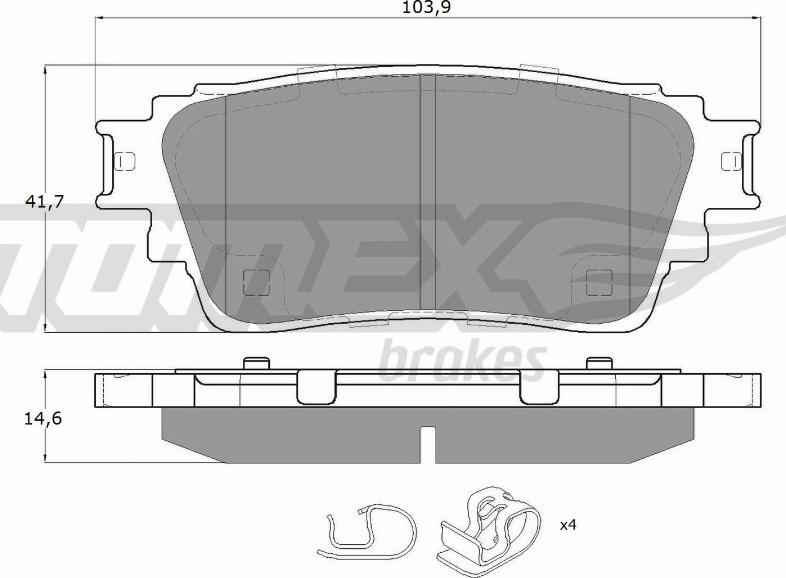 TOMEX brakes TX 15-98 - Тормозные колодки, дисковые, комплект autosila-amz.com