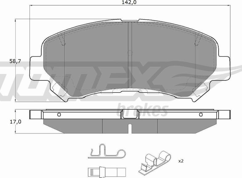 TOMEX brakes TX 15-97 - Тормозные колодки, дисковые, комплект autosila-amz.com