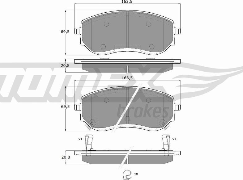 TOMEX brakes TX 15-65 - Тормозные колодки, дисковые, комплект autosila-amz.com