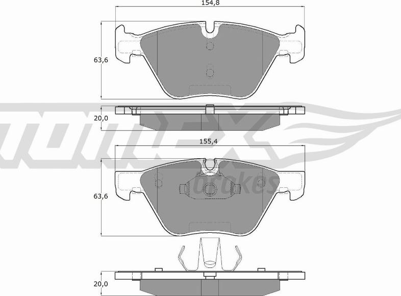 TOMEX brakes TX 15-09 - Тормозные колодки, дисковые, комплект autosila-amz.com