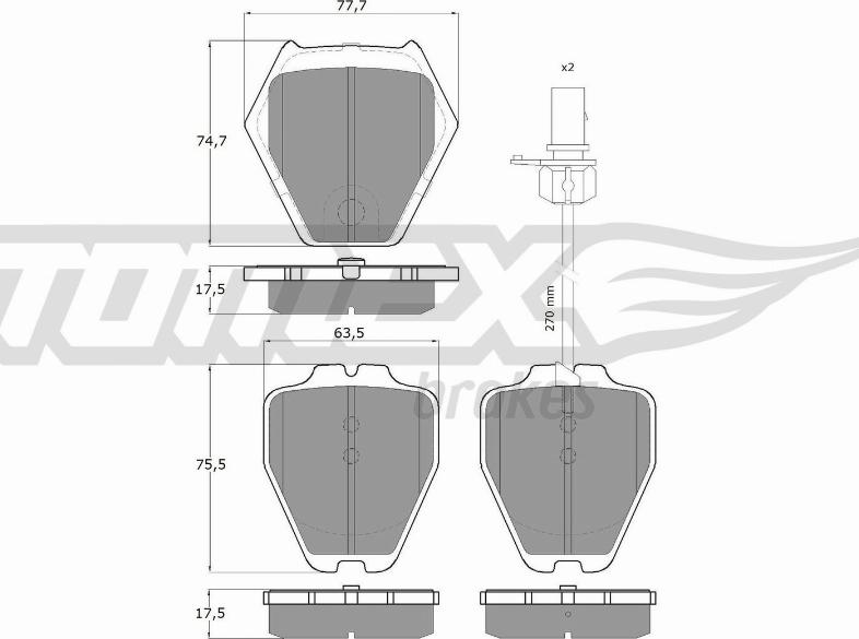 TOMEX brakes TX 15-12 - Тормозные колодки, дисковые, комплект autosila-amz.com