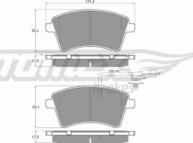 TOMEX brakes TX 15-841 - Тормозные колодки, дисковые, комплект autosila-amz.com