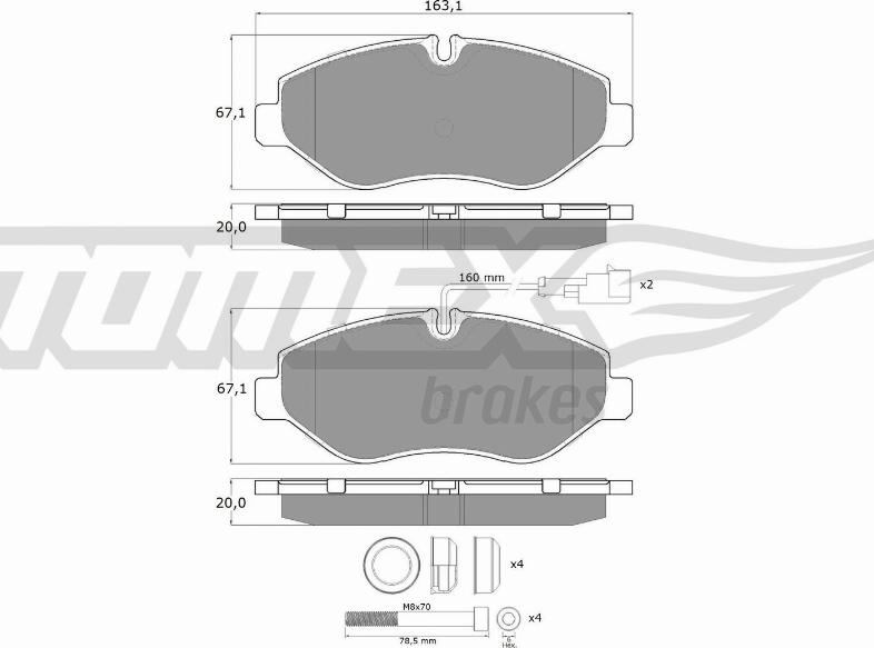 TOMEX brakes TX 15-861 - Тормозные колодки, дисковые, комплект autosila-amz.com
