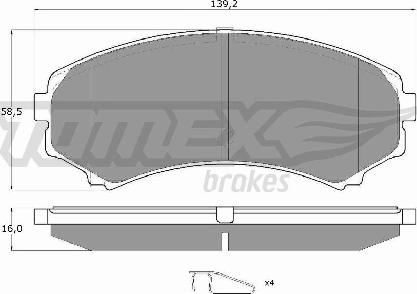 TOMEX brakes TX 15-33 - Тормозные колодки, дисковые, комплект autosila-amz.com
