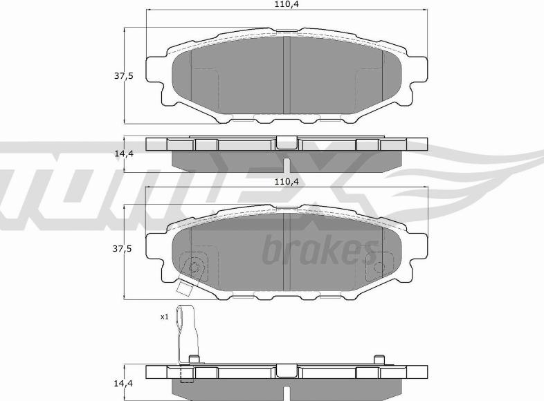 TOMEX brakes TX 15-37 - Тормозные колодки, дисковые, комплект autosila-amz.com