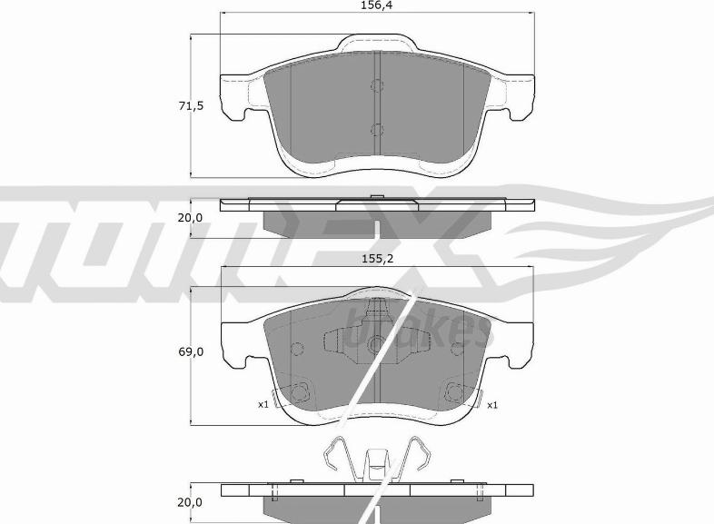 TOMEX brakes TX 15-251 - Тормозные колодки, дисковые, комплект autosila-amz.com