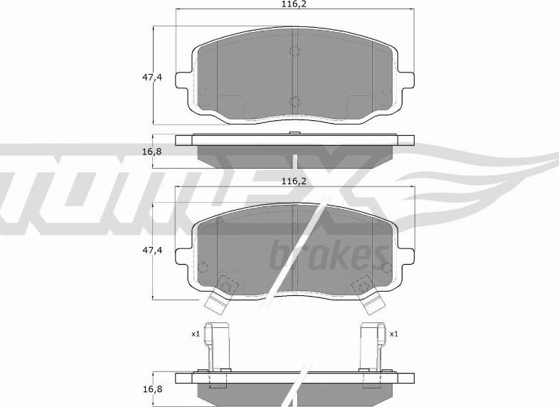 TOMEX brakes TX 15-74 - Тормозные колодки, дисковые, комплект autosila-amz.com