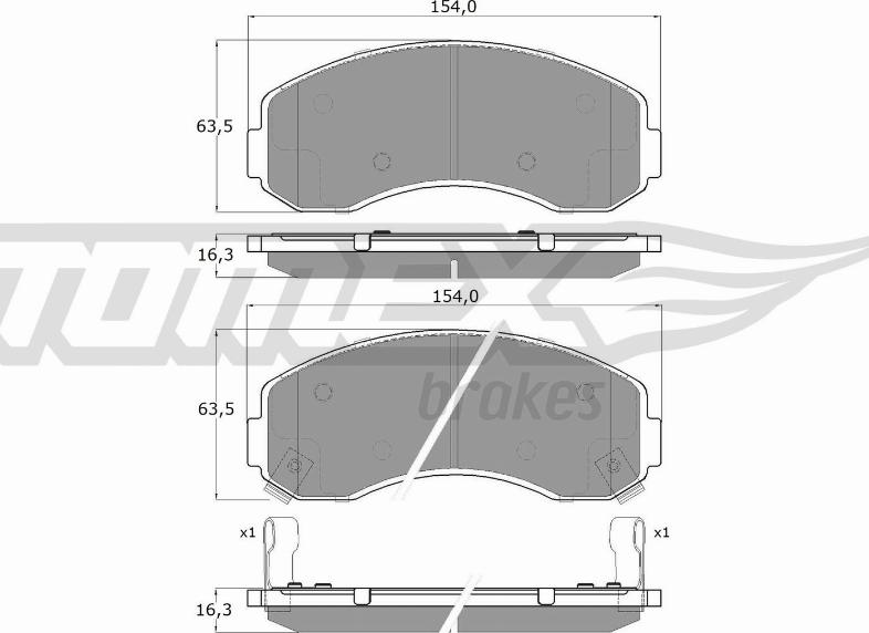 TOMEX brakes TX 15-71 - Тормозные колодки, дисковые, комплект autosila-amz.com