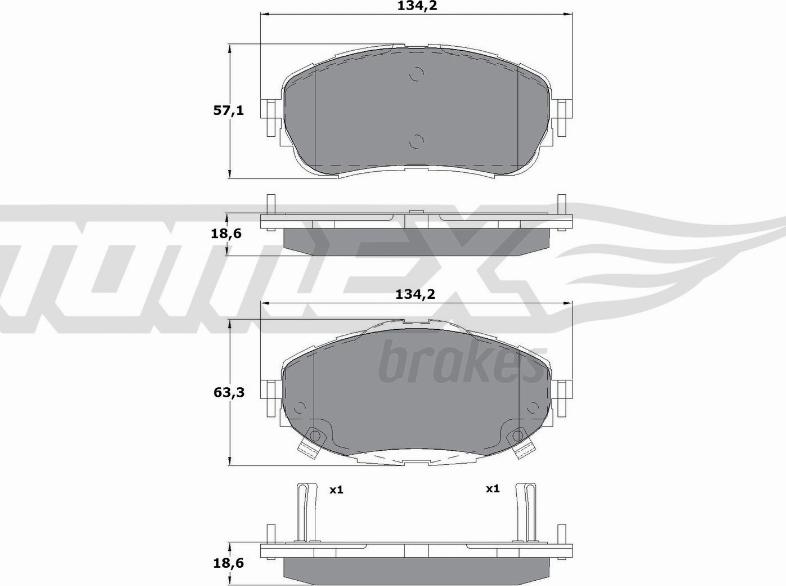 TOMEX brakes TX 16-99 - Тормозные колодки, дисковые, комплект autosila-amz.com