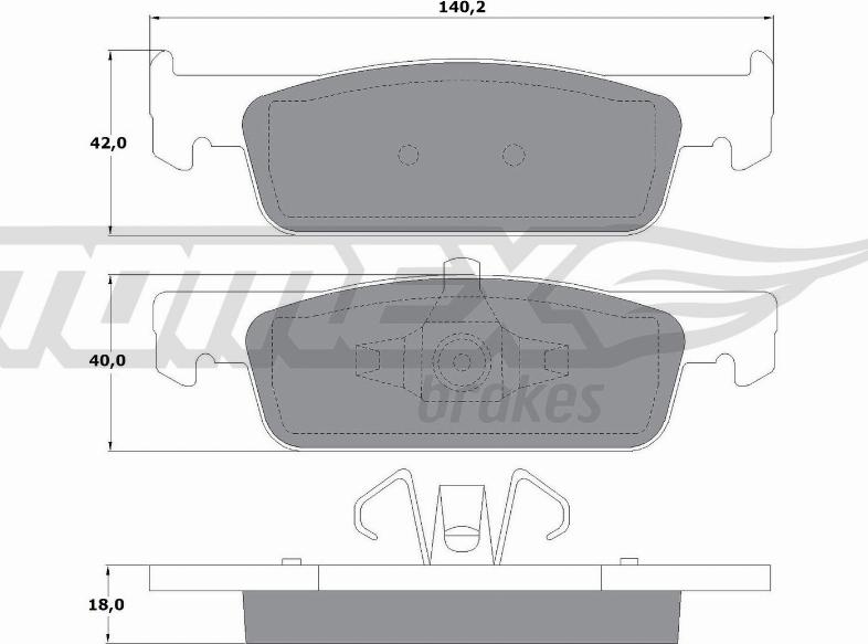 TOMEX brakes TX 16-94 - Тормозные колодки, дисковые, комплект autosila-amz.com