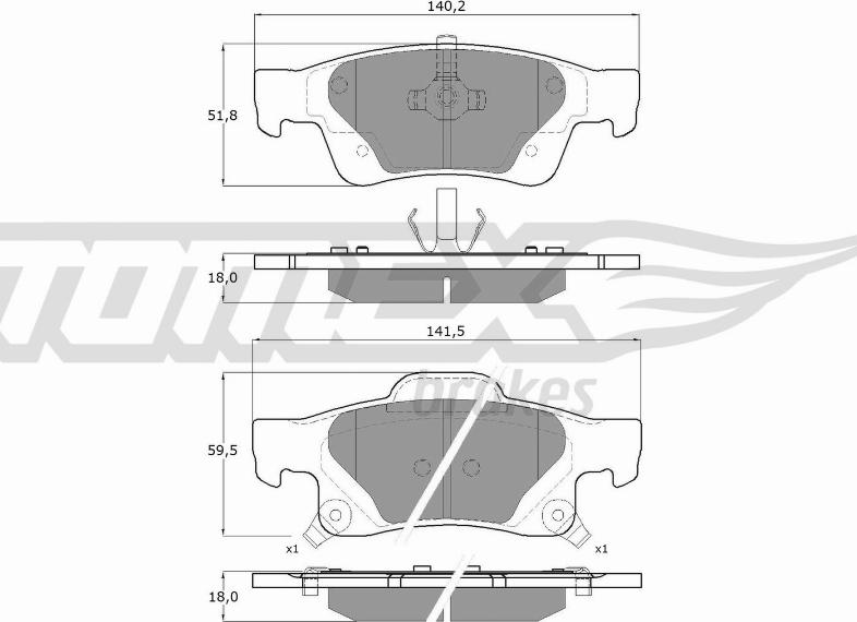 TOMEX brakes TX 16-91 - Тормозные колодки, дисковые, комплект autosila-amz.com