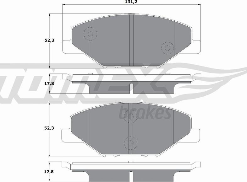 TOMEX brakes TX 16-98 - Тормозные колодки, дисковые, комплект autosila-amz.com