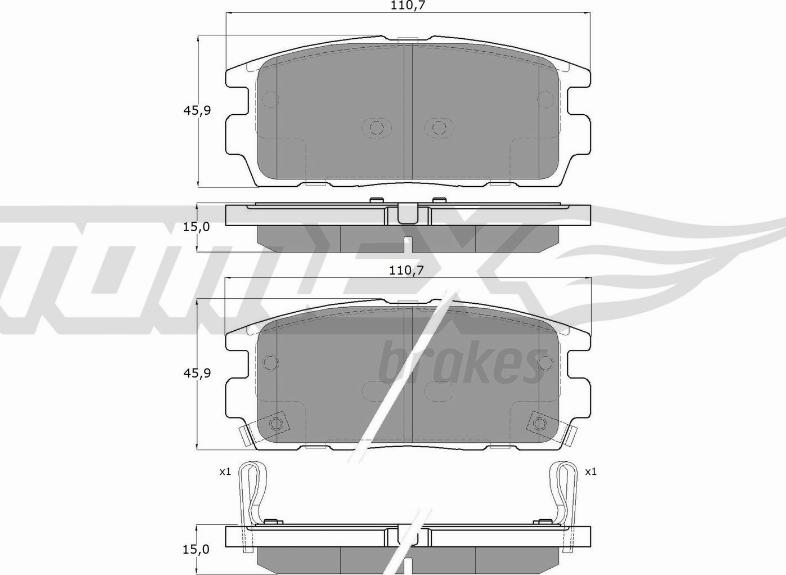 TOMEX brakes TX 16-43 - Тормозные колодки, дисковые, комплект autosila-amz.com