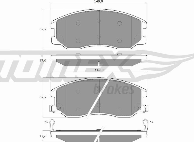 TOMEX brakes TX 16-42 - Тормозные колодки, дисковые, комплект autosila-amz.com