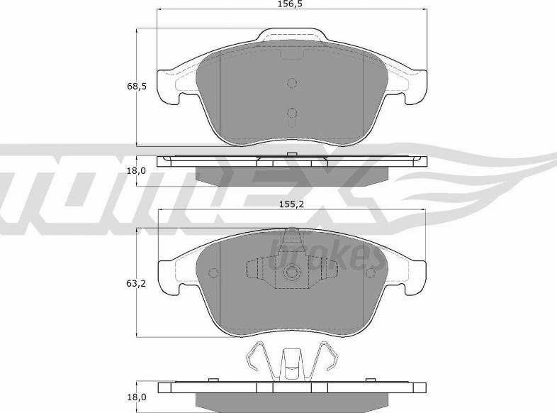 TOMEX brakes TX 16-56 - Тормозные колодки, дисковые, комплект autosila-amz.com