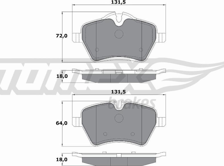 TOMEX brakes TX 16-04 - Тормозные колодки, дисковые, комплект autosila-amz.com