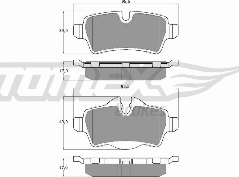 TOMEX brakes TX 16-05 - Тормозные колодки, дисковые, комплект autosila-amz.com