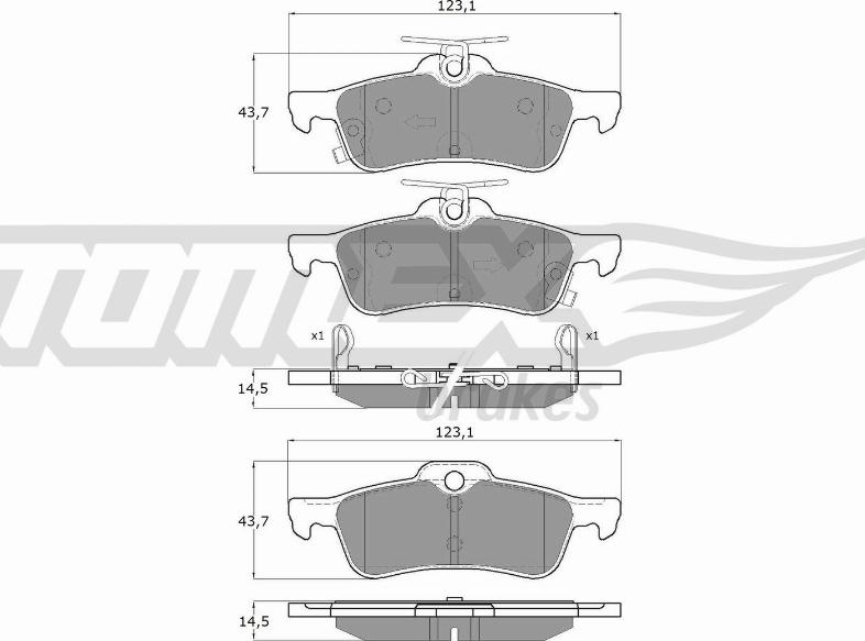 TOMEX brakes TX 16-031 - Тормозные колодки, дисковые, комплект autosila-amz.com