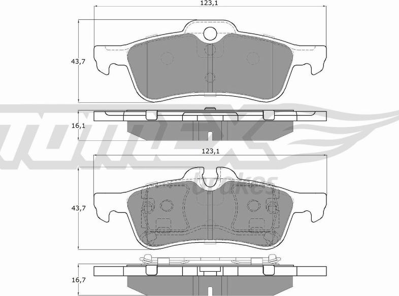 TOMEX brakes TX 16-03 - Тормозные колодки, дисковые, комплект autosila-amz.com