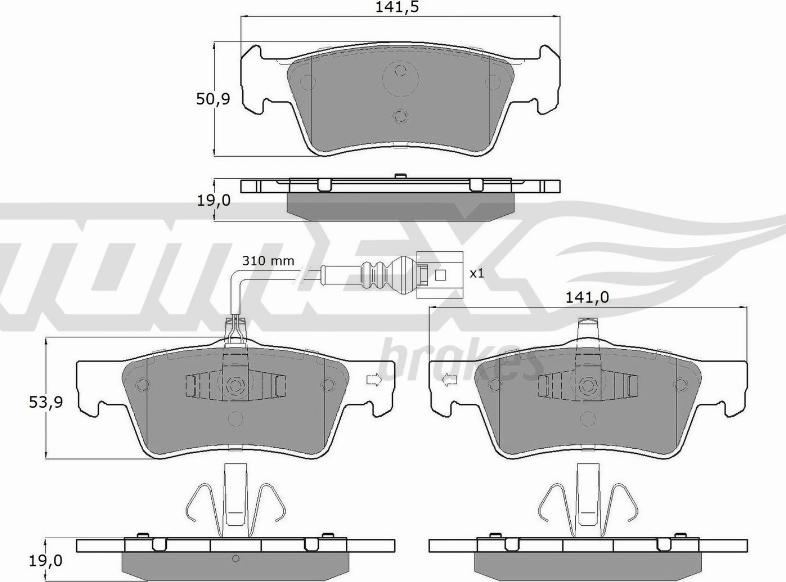 TOMEX brakes TX 16-14 - Тормозные колодки, дисковые, комплект autosila-amz.com