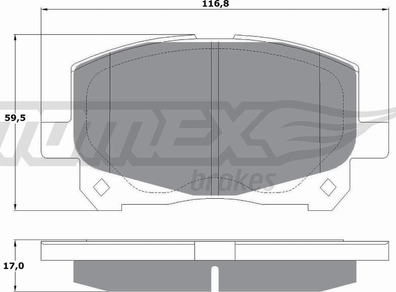 TOMEX brakes TX 16-11 - Тормозные колодки, дисковые, комплект autosila-amz.com