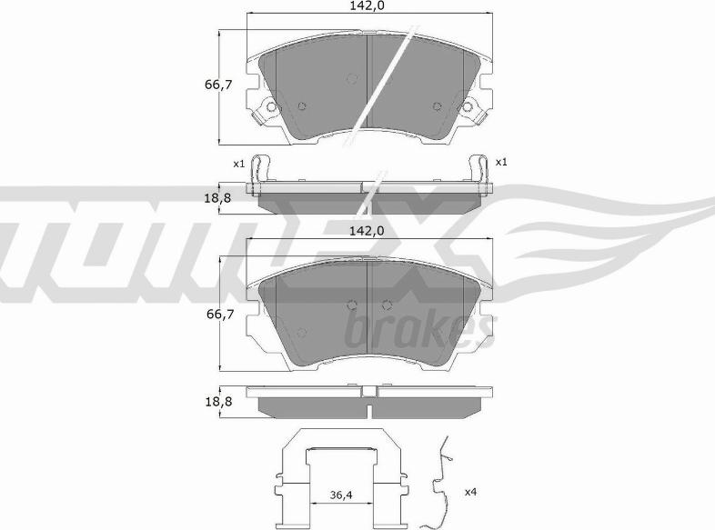 TOMEX brakes TX 16-34 - Тормозные колодки, дисковые, комплект autosila-amz.com