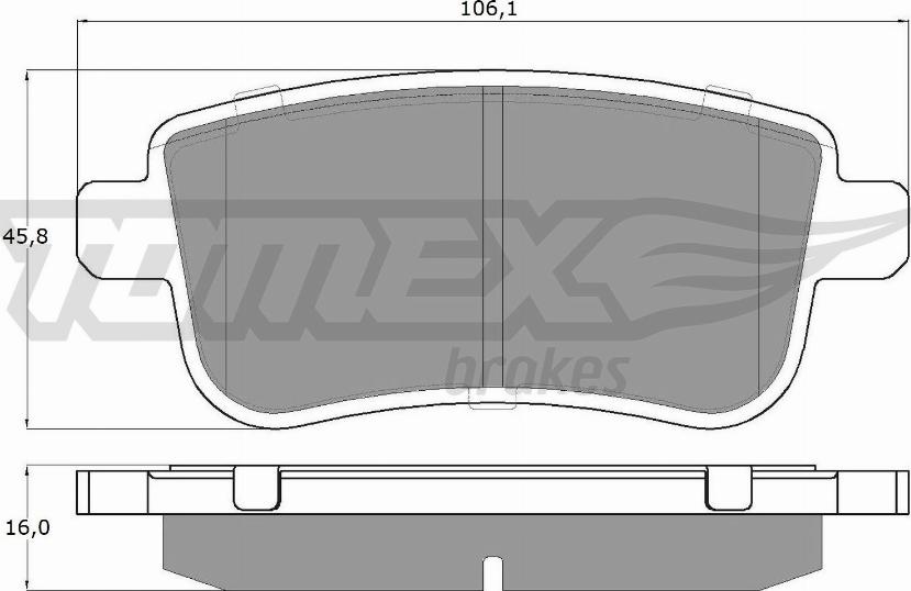 TOMEX brakes TX 16-38 - Тормозные колодки, дисковые, комплект autosila-amz.com