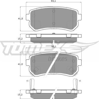 TOMEX brakes TX 16-28 - Тормозные колодки, дисковые, комплект autosila-amz.com