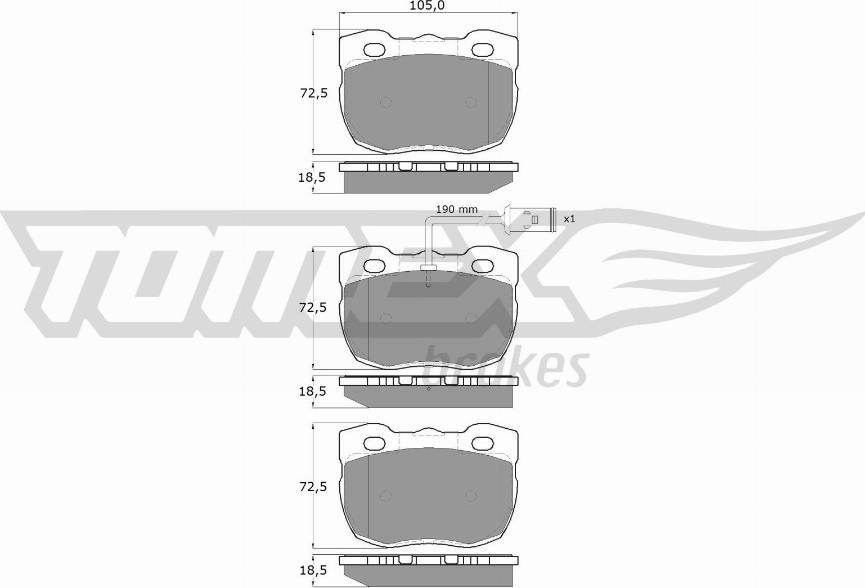 TOMEX brakes TX 16-23 - Тормозные колодки, дисковые, комплект autosila-amz.com