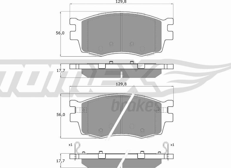 TOMEX brakes TX 16-27 - Тормозные колодки, дисковые, комплект autosila-amz.com