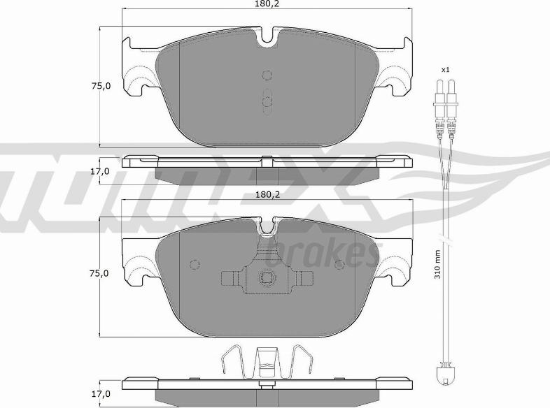 TOMEX brakes TX 16-78 - Тормозные колодки, дисковые, комплект autosila-amz.com