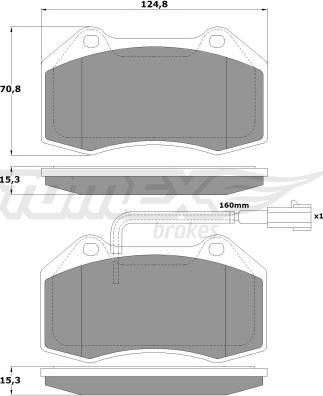 TOMEX brakes TX 16-73 - Тормозные колодки, дисковые, комплект autosila-amz.com