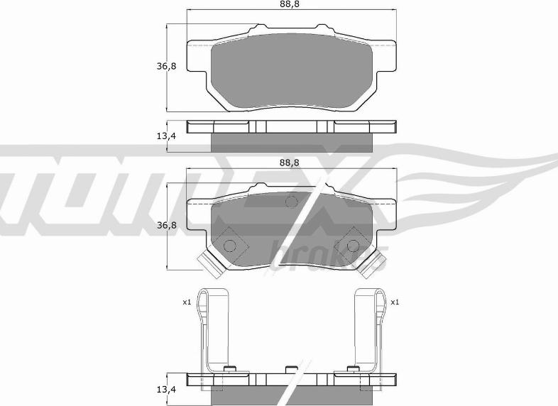 TOMEX brakes TX 10-99 - Тормозные колодки, дисковые, комплект autosila-amz.com