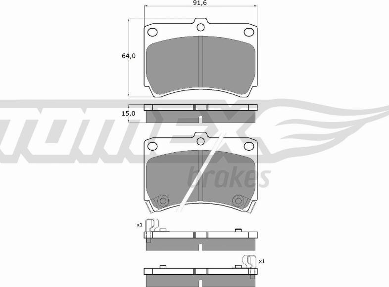 TOMEX brakes TX 10-91 - Тормозные колодки, дисковые, комплект autosila-amz.com