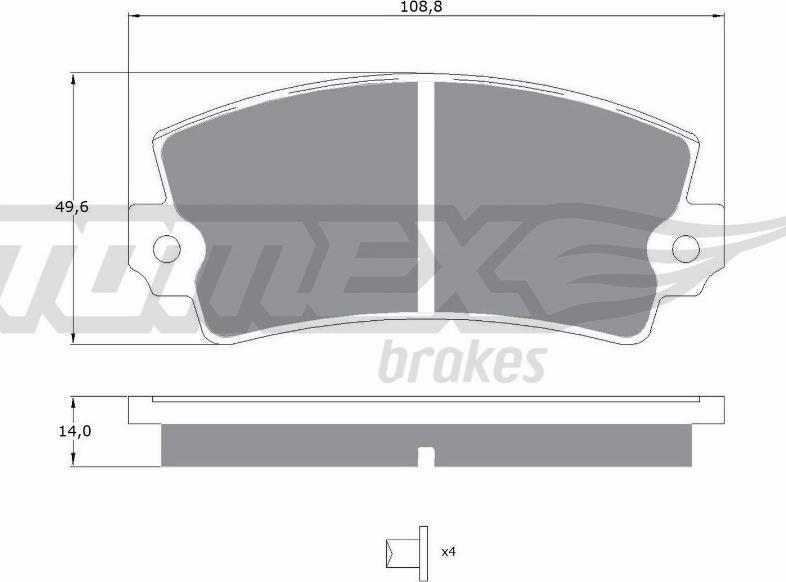 TOMEX brakes TX 10-43 - Тормозные колодки, дисковые, комплект autosila-amz.com
