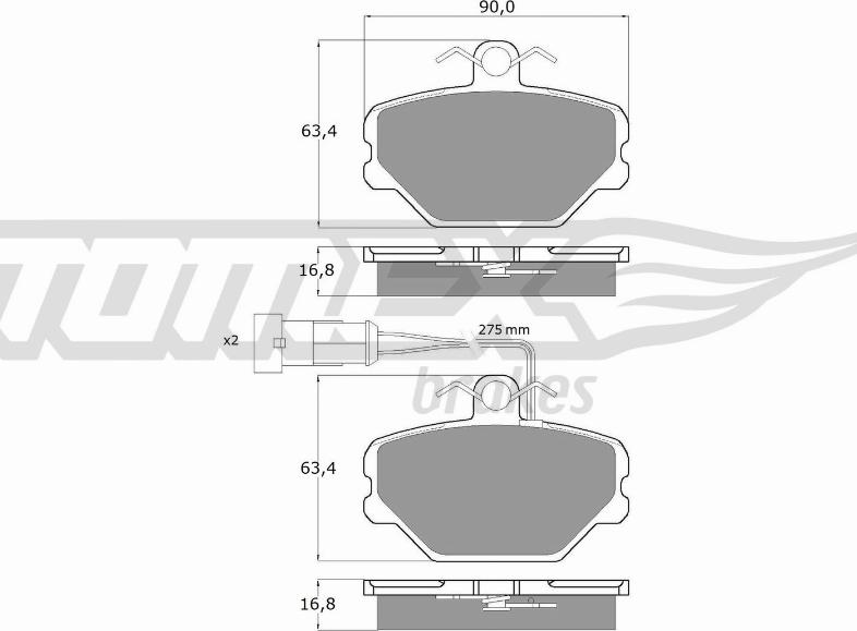 TOMEX brakes TX 10-61 - Тормозные колодки, дисковые, комплект autosila-amz.com