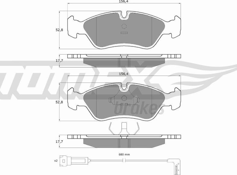 TOMEX brakes TX 10-681 - Тормозные колодки, дисковые, комплект autosila-amz.com