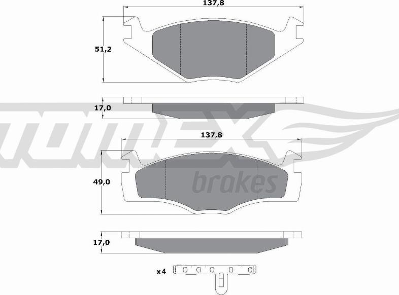 TOMEX brakes TX 10-141 - Тормозные колодки, дисковые, комплект autosila-amz.com