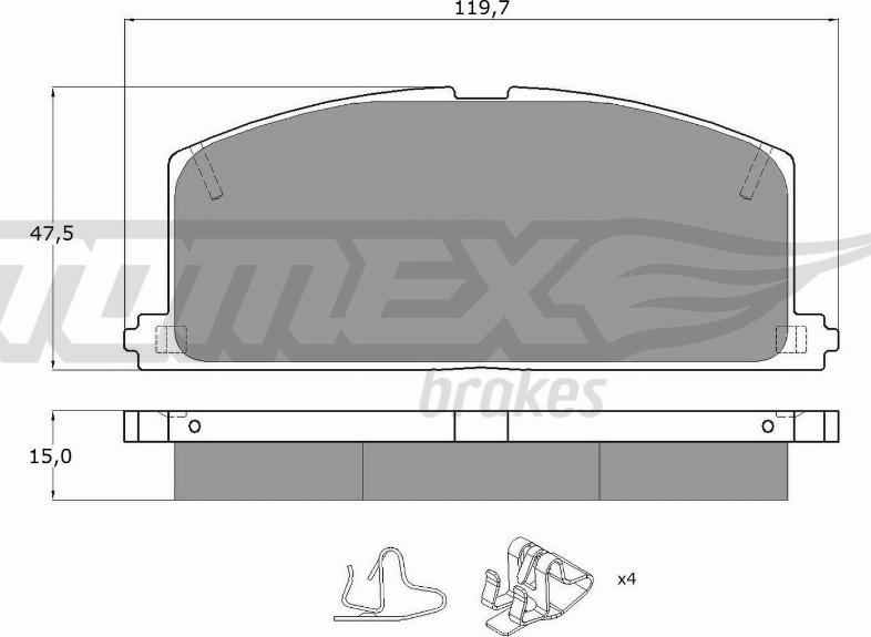 TOMEX brakes TX 10-17 - Тормозные колодки, дисковые, комплект autosila-amz.com