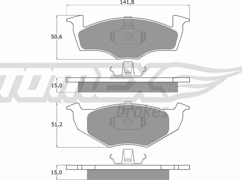 TOMEX brakes TX 10-851 - Тормозные колодки, дисковые, комплект autosila-amz.com