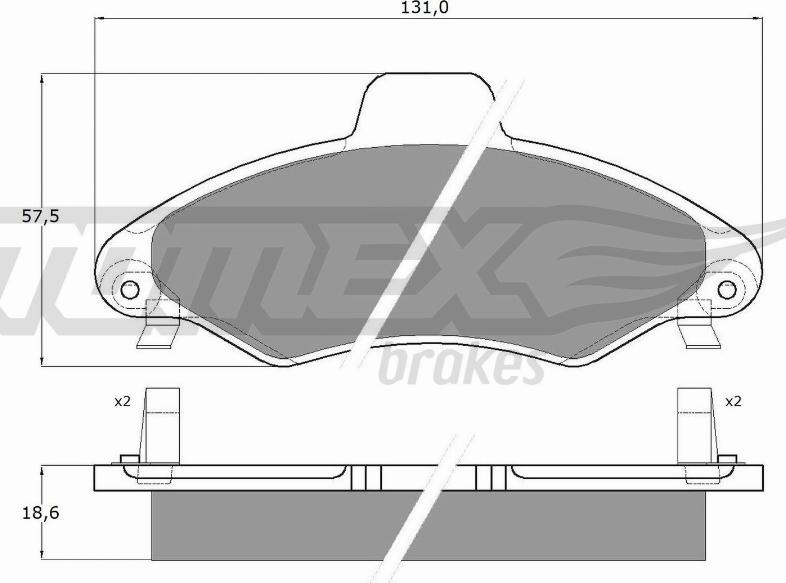 TOMEX brakes TX 10-821 - Тормозные колодки, дисковые, комплект autosila-amz.com