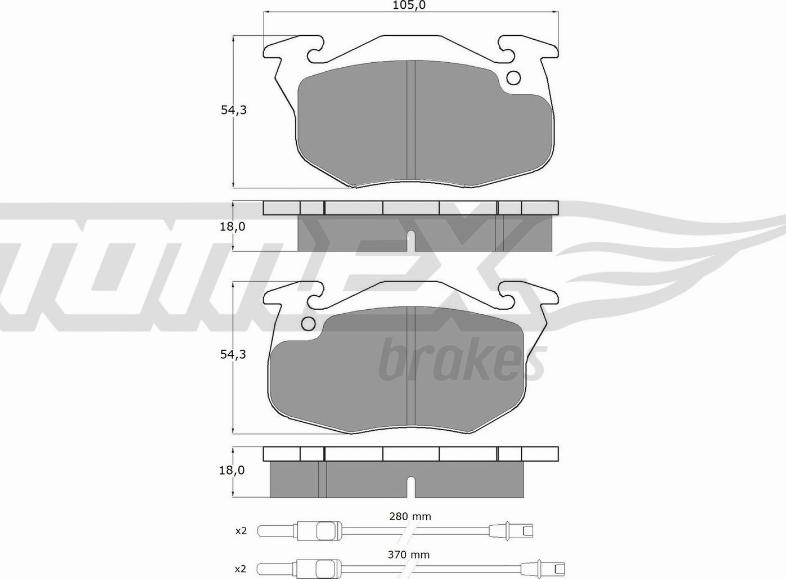 TOMEX brakes TX 10-341 - Тормозные колодки, дисковые, комплект autosila-amz.com