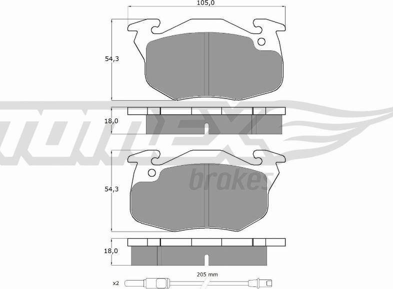 TOMEX brakes TX 10-34 - Тормозные колодки, дисковые, комплект autosila-amz.com