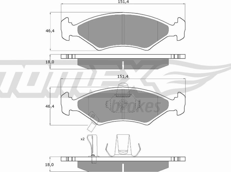 TOMEX brakes TX 10-29 - Тормозные колодки, дисковые, комплект autosila-amz.com