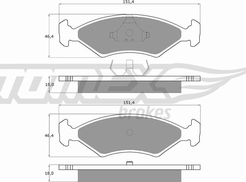 TOMEX brakes TX 10-28 - Тормозные колодки, дисковые, комплект autosila-amz.com