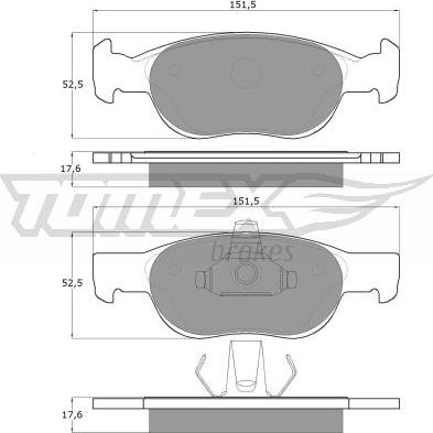 TOMEX brakes TX 10-71 - Тормозные колодки, дисковые, комплект autosila-amz.com