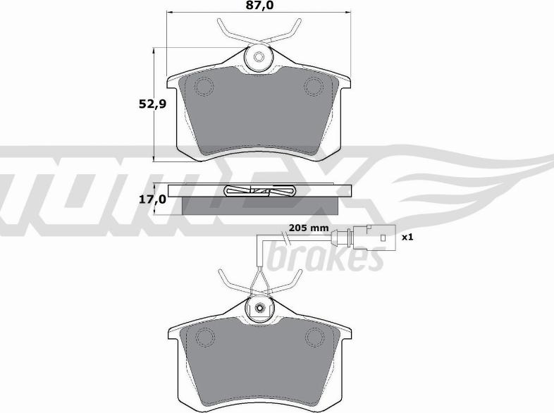 TOMEX brakes TX 10-782 - Тормозные колодки, дисковые, комплект autosila-amz.com