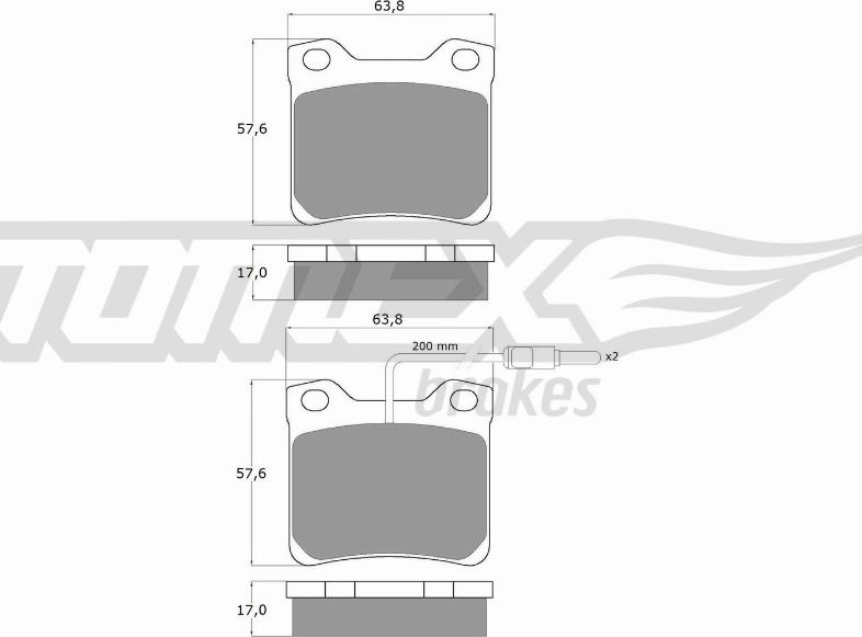 TOMEX brakes TX 11-95 - Тормозные колодки, дисковые, комплект autosila-amz.com